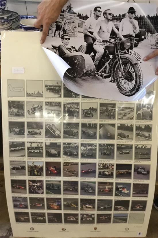 Motoring poster and Steve McQueen photo(-)